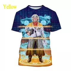 Camiseta Estampada 3D Homem e Mulher De Volta Para o Futuro, Streetwear com decote O, Moda Casual, Esportes, Menino, Menina, Tops Engraçados, Verão - Wolf Magazine