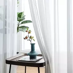 Branco Tulle Cortinas para a decoração da sala, Super macio, grande sentimento da mão, Modern Veil, Chiffon, Solid Voile Sheer, Cozinha - comprar online