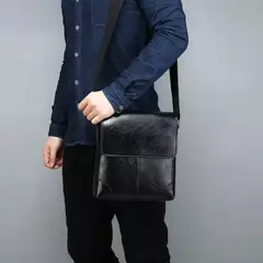 Bolsa crossbody impermeável para homens, cor sólida, grande capacidade, pasta portátil, armazenamento de couro PU, sacos de ombro, meninos - Wolf Magazine