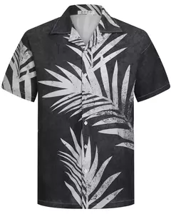 Camisa havaiana masculina de botão manga curta, estampada em coqueiro, camisa aloha, camisa casual de praia, plus size, moda verão, 6XL - Wolf Magazine