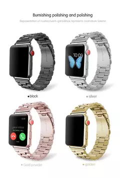 Pulseira de aço inoxidável para Apple Watch, iWatch Pulseira de Metal, Band, 38mm, 42mm, 41mm, 40mm, 44mm, 45mm, 49mm, Séries 9, 8, 7, 6, SE ultra, 54321 - comprar online