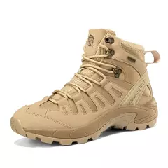 Botas de couro antiderrapante ao ar livre para homens, botas de deserto respiráveis, botas confortáveis, sapatos de trabalho, inverno - loja online