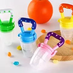 Imagem do Baby Fruit Food Silicone Bite Bag, Moedor de Suplemento Alimentar, Anti-asfixia, Tampa contra poeira, Limpar sem ângulo morto