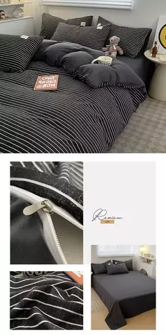 Conjunto de cama estilo xadrez, capa de edredom para pele, lençol fronha, roupa de cama de casa, solteiro, completo, queen, king size - Wolf Magazine