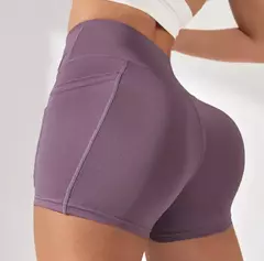 Calças de cintura alta para mulheres, calças apertadas para ioga fitness, shorts esportivos de dança corrida, pêssego, desgaste de três pontos