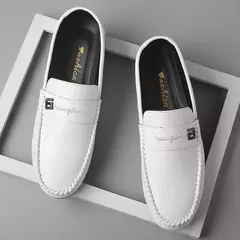 Mocassins de couro branco masculino, sapato casual, sapato de mocassim, designer, primavera, outono - comprar online