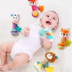 Imagem do Chocalho de pelúcia macia Hand Grip Baby Toys Shaker Crinkle Squeaky Sensorial Acessórios de viagem para criança, Presentes