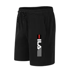 Calção esportiva masculina popular com bolsos, calça masculina de verão, solta, lazer, corrida legal na internet