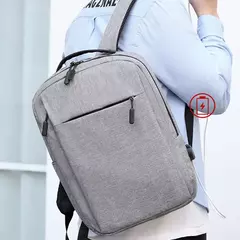 Imagem do Mochila multifuncional de grande capacidade para laptop, carregamento USB, mochilas de escola de informática, bolsa impermeável Oxford para homens, viagem, masculina