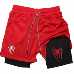 Calções desportivos com estampa aranha masculina, casual, ginásio, compressã - comprar online