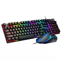 Kit de teclado e mouse para jogos RGB retroiluminado USB com fio teclado e mouse para computador combo 104 teclas para PC Gamer Laptop - loja online