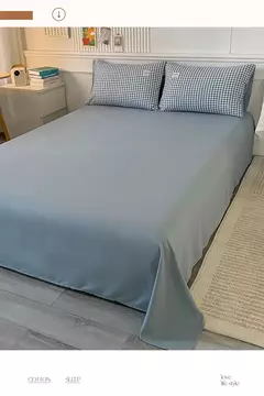 Conjunto de colcha de algodão lavada para dormitório estudantil, cama estilo japonês quadriculada outono e inverno, 4 unid