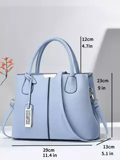 Sacola de couro falso para senhoras, bolsa de ombro grande, elegante texturizada, moda - loja online