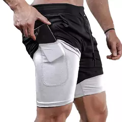 Running Shorts Men Sportswear 2 In 1 Compression Jogging Short Pants Double-deck Bottoms Gym Fitness Training Sport Shorts - Wolf Magazine