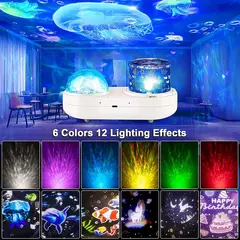 Ocean LED Light Projector for Bedroom, Projeção de parede subaquática rotativa, Lâmpada 3D, Stereo, Star Galaxy, Sky, Wave Color, Kids 'Presentes - Wolf Magazine