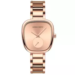 Imagem do Relógio de pulso de quartzo oval estilo minimalista feminino, barril de vinho, ouro rosa, preto, cronômetro, elegante, 34mm, novo, 2023