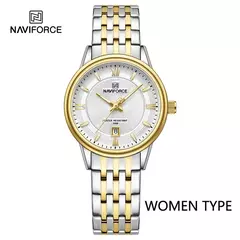 NAVIFORCE-Relógio de pulso de quartzo feminino, elegante pulseira de aço inoxidável, relógio feminino, marca de luxo superior, 8040 na internet