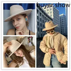 chapeu feminino chapeu chapeu masculino gorro Chapéu fedora mulheres fita banda homens chapéus de aba larga igreja casamento clássico bege branco chapéu do inverno das mulheres dos homens 2021 new gorras hombre - comprar online