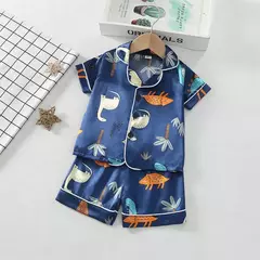 Conjunto de camisas e shorts pijamas infantis, roupa casual infantil, traje de criança, pijama de verão, crianças, meninos, crianças, novo, 2 peças - Wolf Magazine