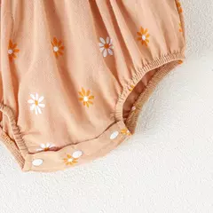 Macacão e cabeça de arco estampados em flores, confortável, fofo, multicolorido, bebê menina, moda verão, 0-2 anos de idade, 2 peças