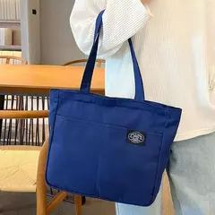 Sacola de lona monocromática para mulheres, designer, bolsa casual, bolsa de ombro, grande capacidade, algodão, reutilizável, praia, compras - Wolf Magazine