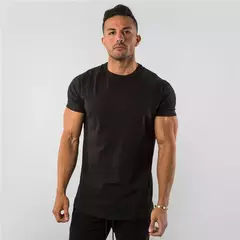 Camiseta masculina de algodão de manga curta, tops lisos, musculação T, corredores musculares, roupas de ginástica masculina, camisa slim fit, camisa fitness na internet