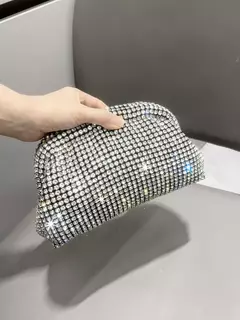 Strass Clutch Purse para mulheres, Handle Bag, Shoulder Bag, Evening Bag, Banquet Bag, Designer de luxo