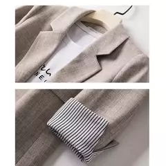 Blazer monocromático de manga comprida feminino, casaco casual, jaqueta de trabalho, escritório, negócio, novo, moda coreana, primavera, 2022 na internet