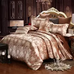 High End Jacquard Bedding Set, Luxo, Europeu, Conjuntos de cama de casamento, Rainha, American Satin, Double Duvet Cover, - Wolf Magazine