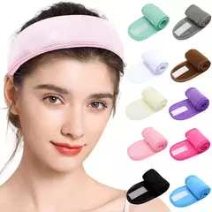 Banda de cabeça larga ajustável para mulheres, acessórios de cabelo com toalhas macias, hairband, spa, ioga, banho, chuveiro, maquiagem, lavagem facial, cosméticos - comprar online