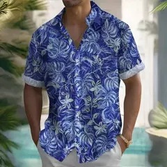 Camisa de praia masculina com impressão 3D, manga curta, extragrande, botão, solta, casual, havaiana, rua, diário, moda verão - comprar online