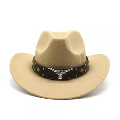 Mulheres e Homens Lã Ocidental Chapéu de Cowboy, Cavalheiro Senhora Jazz Cloche Sombrero Bonés, Tamanho Grande, Inverno, Outono, Novo, 2 - loja online