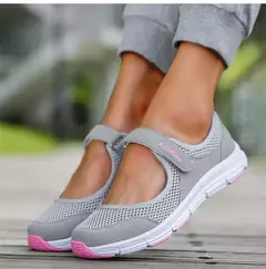 Tênis confortáveis ao ar livre para mulheres, tecido de malha respirável, sapatos femininos, calçado feminino, moda, novo, 2024 - comprar online