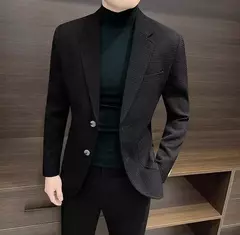 Blazer fino preto slim fit masculino, jaquetas masculinas, casaco de negócios, estilista de luxo, roupas de alta qualidade, novo, 2021 - Wolf Magazine