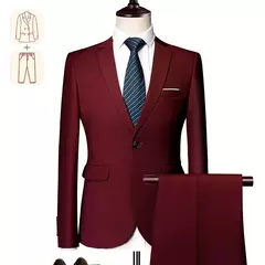 Terno casual de negócios masculino para casamentos, blazer genuíno, colete e calças, grande e alto, colete slim fit, calças de vestido, tamanho EUA - loja online