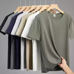 Camiseta esportiva de secagem rápida masculina, blusa de mangas curtas, casual preta e verde, camiseta de ginástica, roupas de verão, tamanho grande 6XL 7XL, 2024 - comprar online