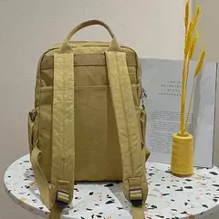 Mochila de nylon impermeável com zíper para mulheres, bolsa de laptop multi-bolso, alça macia, sólida, viagem, fêmea, moda - comprar online