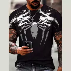 Camiseta masculina de manga curta de super-herói Marvel, top estampado em 3D, Tom e Hardy, festa masculina, verão - loja online