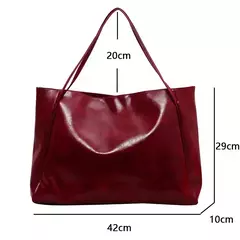 Bolsa de ombro de couro PU de grande capacidade para mulheres, bolsa axilas, moda retrô, crossbody, casual, portátil - comprar online