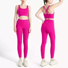 Roupa de ioga feminina de 2 peças, conjunto de treino rápido, roupa de fitness respirável, sutiã e leggings esportivos, roupas fitness, novo, 2024 na internet