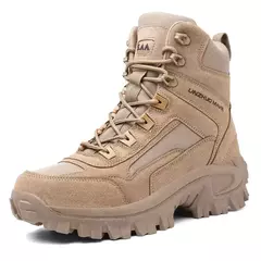 Botas táticas impermeáveis masculinas, Combat Ankle Boot, Sapatos de segurança de trabalho, Trekking, Preto, Trekking, Tamanho grande - Wolf Magazine