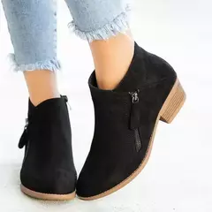 Ankle boots com salto quadrado para as mulheres, ankle boots com plataforma, sexy, cáqui, moda, novo, para o outono e inverno, 2024 - comprar online