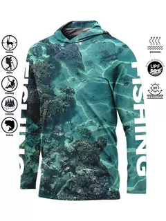 Umidade ao ar livre Wicking Jersey, Camisa De Pesca, Proteção UV, Tops Secagem Rápida, Hoodie Respirável, Vestuário De Pesca, UPF 50 Plus, 2021 na internet