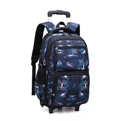 Imagem do Mochila escolar com rodas para crianças, Mochila de rolamento para menino, Mochila escolar com rodas, Mochila de bagagem de mão, 6 rodas