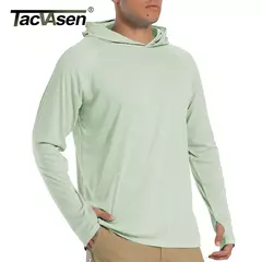 TACVASEN-Homens à Prova de UV Hoodie Manga Longa, Proteção Solar Camisetas, Respirável, Leve, Secagem Rápida, Casual Camisetas Masculinas na internet