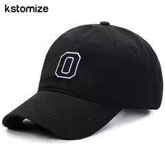 Boné bordado de algodão macio, letra inicial A-Z Snapback Caps para homens e mulheres, elegante equipe esporte viseiras, preto, alta qualidade