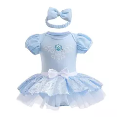 Imagem do Baby Romper TUTU Vestido Com Headband Infantil Baby Princess Girl Roupas Tamanho 3-18M Cute Design Baby Dress Party Trajes