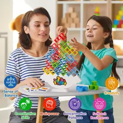 Stacking Building Blocks Jogo de tabuleiro para crianças e adultos, Tetra Tower, Fun Balance, Team, Dorm, Family Game, Night and Partie, 64pcs - loja online