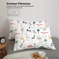 Dinossauro Padrão Impresso Bedding Set, Desenhos Animados, Adequado para Quarto do Menino, Rainha, Rei, Twin Bed, 1 capa de edredão + 2 fronha, 3Pcs na internet