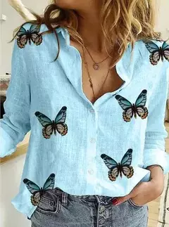 Blusa de linho de algodão vintage feminina, camisa manga comprida, tops femininos de qualidade, primavera e outono - Wolf Magazine